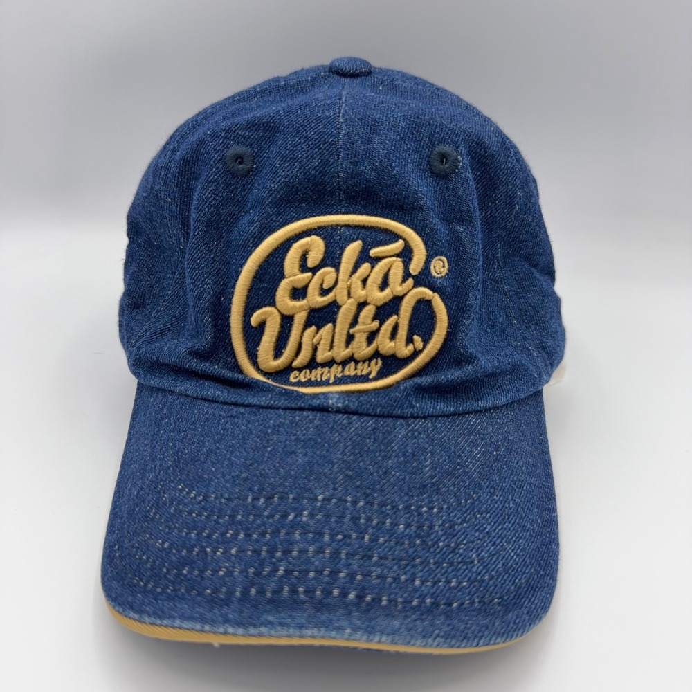 Vintage‎ Ecko Unltd Hat Mens L/XL Y2K Denim Baseball Embroidered Logo Flexseam
